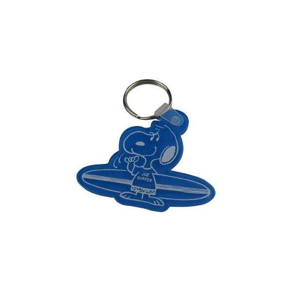 SNOOPY'S SURF SHOP ラバー キーホルダー クリアブルー ハワイ 雑貨
