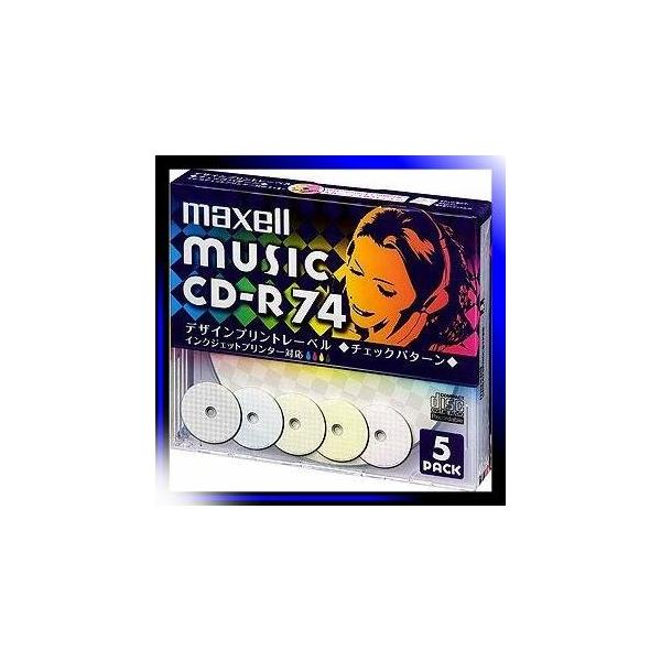 5枚 Maxell 音楽用 Cd R インク 送料無料 当日発送可能 74分 デザインプリントレーベル