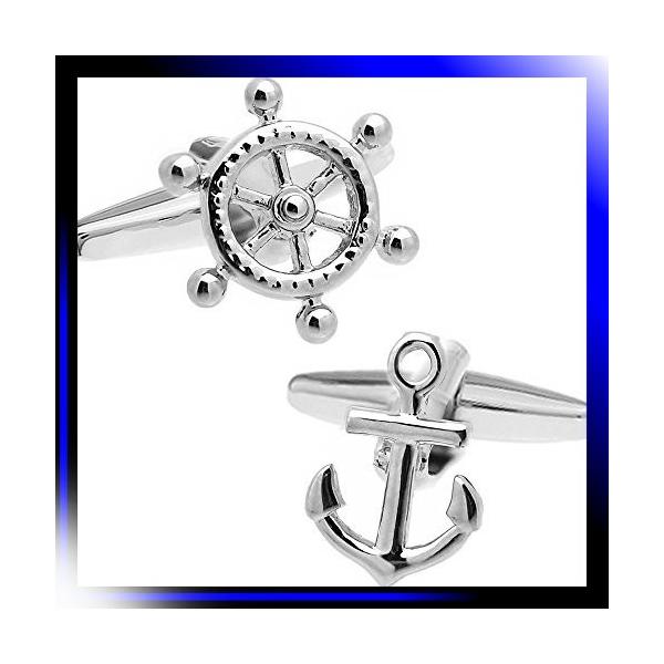 イカリ 錨 Amp 舵 マリン カフス カフスボタン カフリンクス N0001 Pindo Com Py