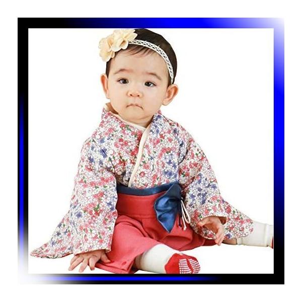 90 さくらホワイト Sweet Mommy 袴 ロンパース 着物 日本全国 送料無料 ベビー カバ