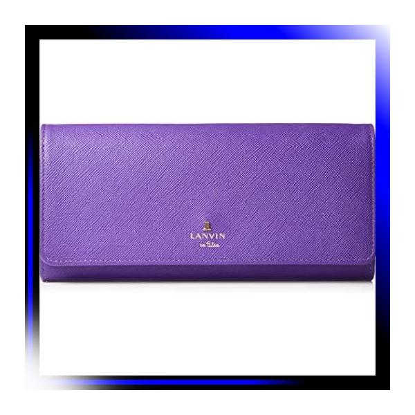 パープル ランバンオンブルー 全品最安値に挑戦 フラップ長財布 リュクサンブール