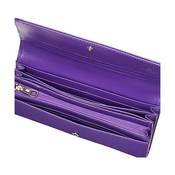 パープル ランバンオンブルー 全品最安値に挑戦 フラップ長財布 リュクサンブール