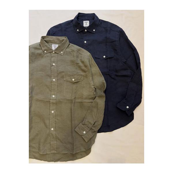 JAMES ＆ CO. (ジェームスアンドコー) JS50501 Pujol Relax -LINEN- プジョルボタンダウン リネンシャツ