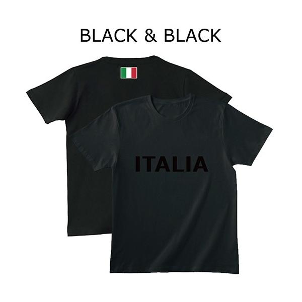 Tシャツ イタリア メンズ レディース 半袖 長袖 ブラック＆ブラック