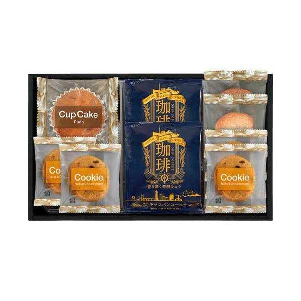 ●キャラバンコーヒードリップコーヒー10ｇ×2、カップケーキ(プレーン)、ラスク(シュガー、ココナッツ)、ナッツとチョコのざっくりクッキー×4●箱190×308×57mm（日本製）●賞味期限/180日（製造日より）お客様へのお願いと注意事項...