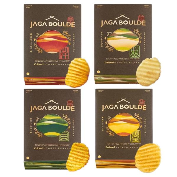 Calbee+ × 東京ばな奈 じゃがボルダ ポテトチップス 4種セット (鰹と