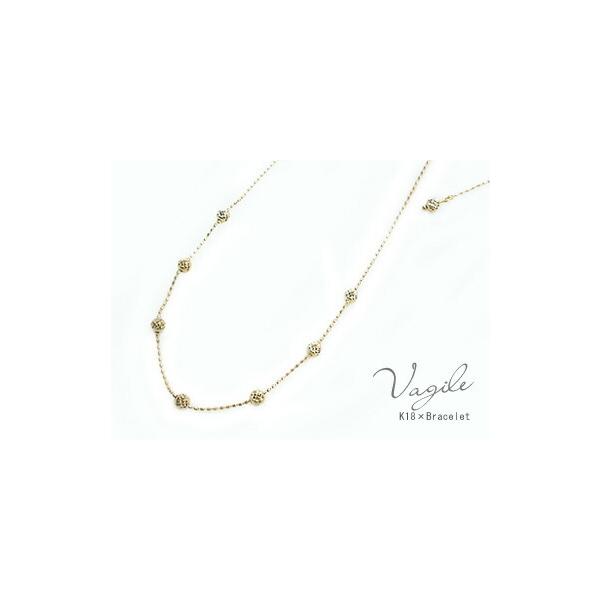 K18 ゴールド キューブ付 チェーン ネックレス「Vagile -ヴァジル