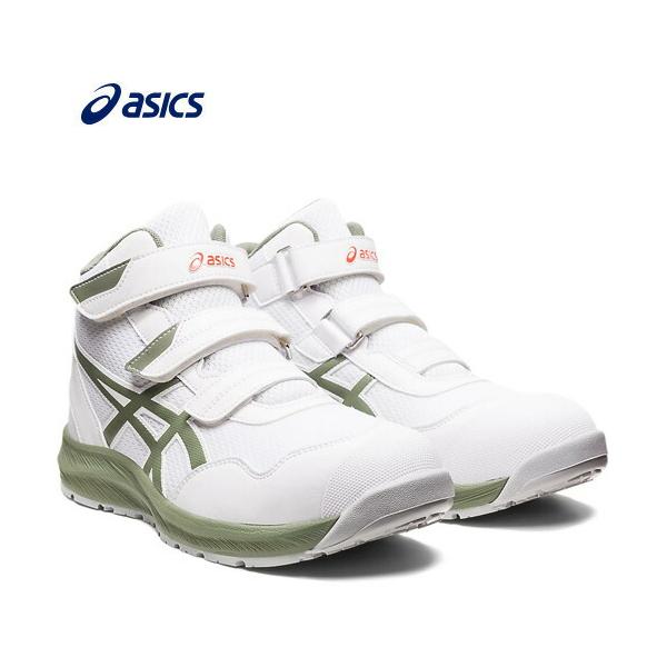 asics 安全靴 ホワイト/グリーン アシックス/ASICS 1273A076-100 安全靴 ウィンジョブ CP216 ホワイト