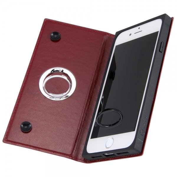 Iphone8 7 手帳型 耐衝撃レザーケース Kaku リング付360 ピタッとカバー レッド シンプル おしゃれ In P7skbc1 R In P7skbc1 R In P7skbc1 R Aien 通販 Yahoo ショッピング