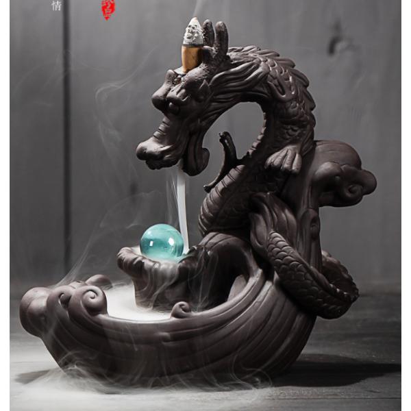 ・材質　　陶器・20cm×10cm×18cm・お香の煙は普通上に上がりますが、この逆流香は特殊な構造になっていて、煙が下に下がります。　まるで水が流れているように見えます。　お客様が来られるときなど、逆流香をたかれるとお洒落な演出になると思...