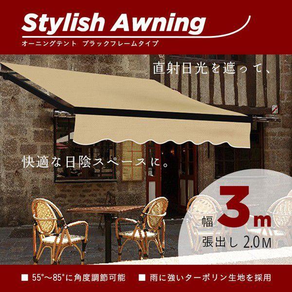 色は黒Size : 3mx2m新機能伸縮式 3mオーニングテント
