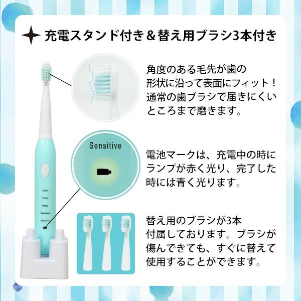 超音波電動歯ブラシ 本体 ブラシ3本付 歯ブラシ 超音波 電動 防水 コンパクト 歯磨き 口内ケア 携帯便利 安い お得 充電式歯ブラシ076 一撃shop 通販 Paypayモール