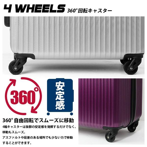 スーツケース キャリーバッグ TSAロック搭載 超軽量 頑丈 ABS製 4輪