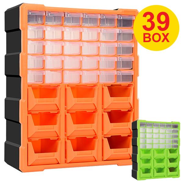 パーツボックス 大容量 39個 ツールボックス 工具箱 薬箱 収納ケース###工具箱PB001###