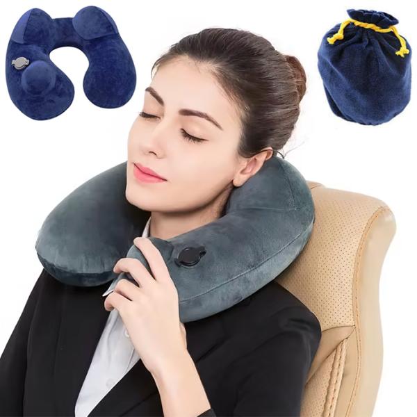 便利なポンプ内蔵タイプ！収納袋付きのエアーネックピローです。内蔵のポンプを押すだけで簡単に膨らみます。バルブの逆止弁を押せば空気を排出できるので、片付けもあっという間！サラサラな触り心地のカバーは、外して洗濯する事が出来ます。専用収納袋に入...