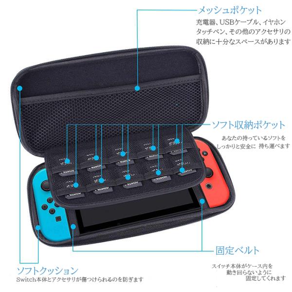 Nintendo Switch ケース 耐衝撃 収納ケース ニンテンドースイッチ カバー ポーチ ポータブル Evaポーチ ストラップ付き ケースyxjb 一撃shop 通販 Paypayモール