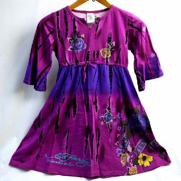 エドハーディー ワンピースドレス 女の子 7 10才 長袖 エターナルラブ パープル ローズ 薔薇 紫 バラ Edhardy 0095 Www Souji Com