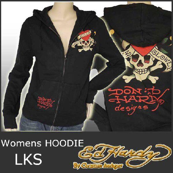 Ed Hardy エドハーディー フードパーカー レディース ラブキル
