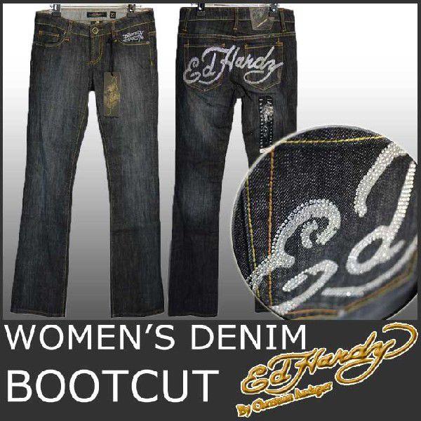 Ed Hardy（エド・ハーディー） レディース デニムブーツカット/ロゴ