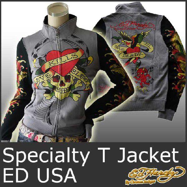 Ed Hardy エドハーディー ジャンバー レディース EDHARDY USA 灰 
