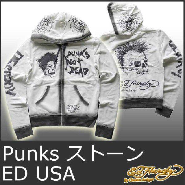 Ed Hardy（エド・ハーディー） パーカー レディース パンク ストーン