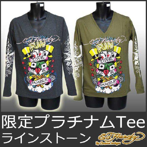 Ed Hardy（エド・ハーディー） Tシャツ メンズ 限定品 長袖 ギャンブル