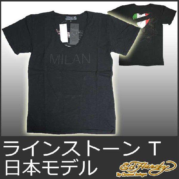 Ed Hardy（エド・ハーディー） Tシャツ メンズ 半袖 ラインストーン