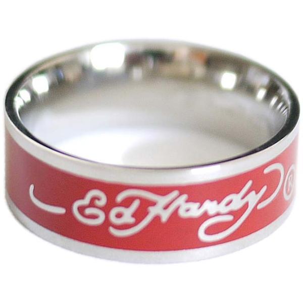 新品未使用　ED HARDY　エドハーディー　リング　RING Ed Hardy エドハーディー リング ペア 指輪 レッド ロゴ メンズ