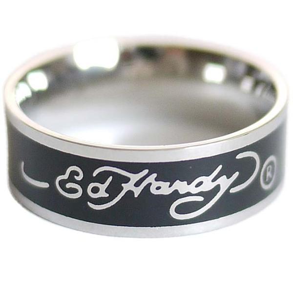 Ed Hardy エドハーディー リング ペア 指輪 ブラック ロゴ