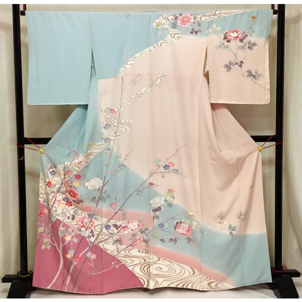 中古品 正絹 訪問着 袷きもの 京加賀友禅 24076 t : 愛スタイルきもの