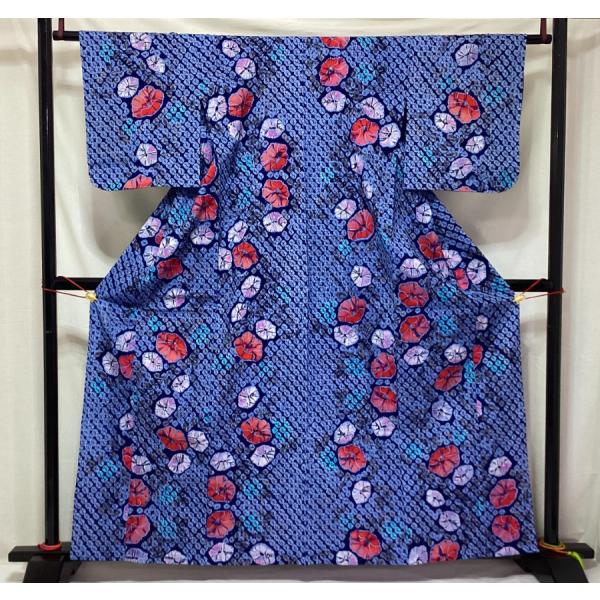 値下げ‼️ 206　中古品　綿　総絞り　ゆかた　有松鳴海絞り　手縫い　浴衣 中古品 綿 総絞り ゆかた 有松鳴海絞り 手縫い 浴衣 練習 お稽 お祭