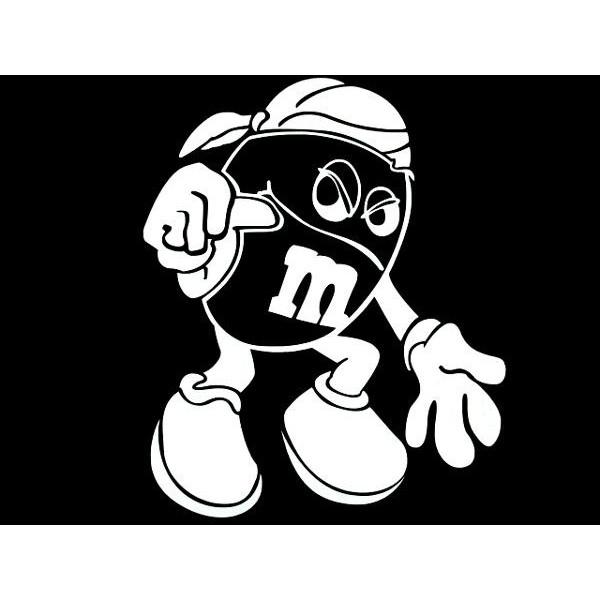 ステッカー m&m's Badstyle ホワイト カッティングステッカー 車