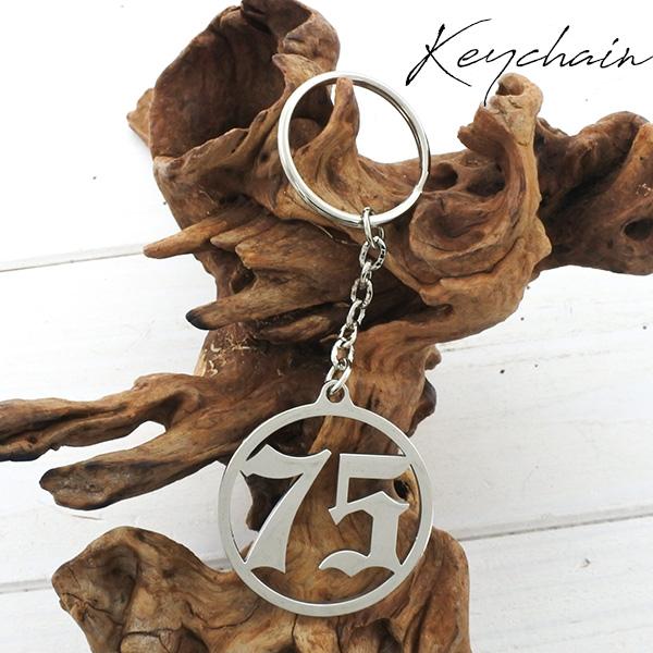 メタル クローム キーホルダー 1975 75 ロゴ キーチェーン キー