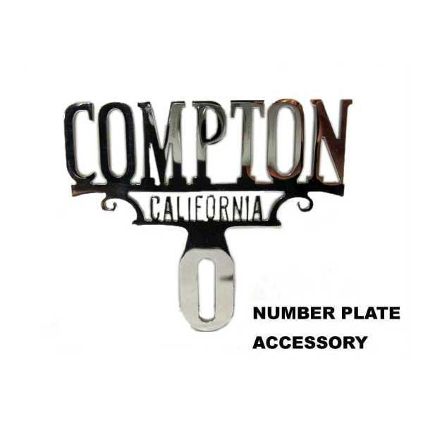 LOWRIDER ライセンスフレーム　COMPTON シボレー　コンプトン ライセンストッパー COMPTON CALIFORNIA コンプトン カスタム