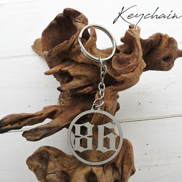 メタル クローム キーホルダー 1986 86 ロゴ キーチェーン キー