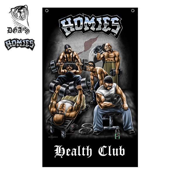 DGA バナー 壁掛け HOMIES Health Club インテリア フラッグ