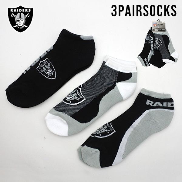 レイダース 靴下 3足セット 28cm-30cm NFL RAIDERS グッズ メンズ