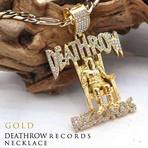 ネックレス DEATH RAW RECORDS ゴールド ラインストーン デス ネックレス DEATH RAW RECORDS ゴールド ラインストーン デス