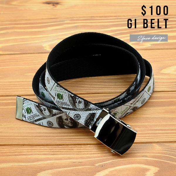 ベルト ガチャベルト ドル札柄 GIベルト ガチャ 100ドル札柄 財布 $100