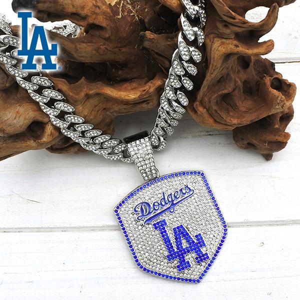 ドジャース　応援グッズ　ネックレス ドジャース ネックレス クローム ブルー MLB dodgers LA LOS ANGELES
