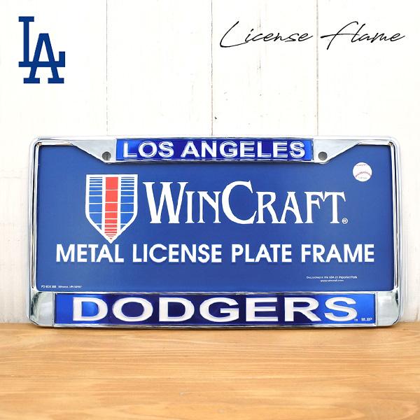 ドジャース メタル ナンバーフレーム クローム MLB dodgers LA