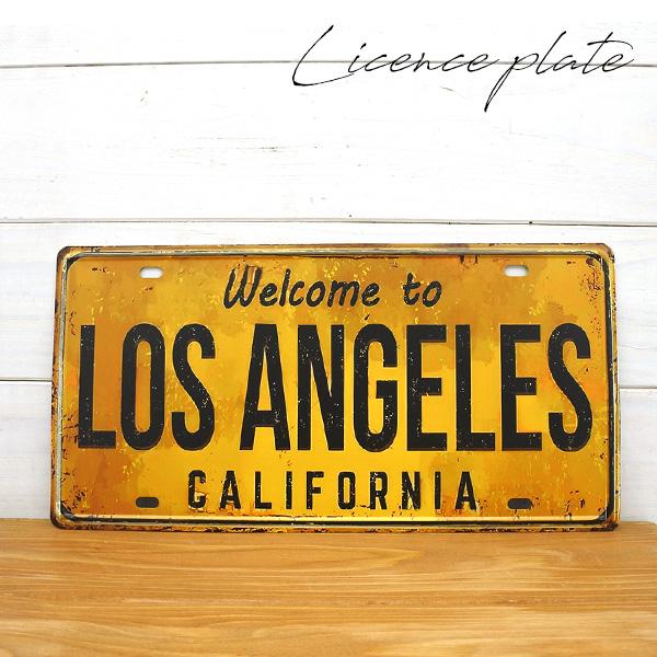 カリフォルニア ロサンゼルス ナンバープレート USサイズ オレンジ