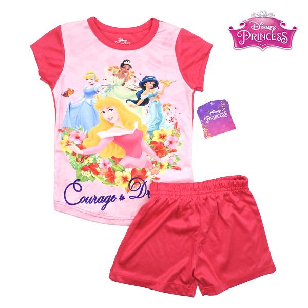 アメリカより直輸入のディズニープリンセスのパジャマです。大きくプリントされたプリンセスがtとってもカワイイ！伸びる素材でツルツルした生地なので夏にピッタリです。■サイズ・2T（80）トップ：丈約34.5cm 横幅約25.5cm　　　　　 パ...