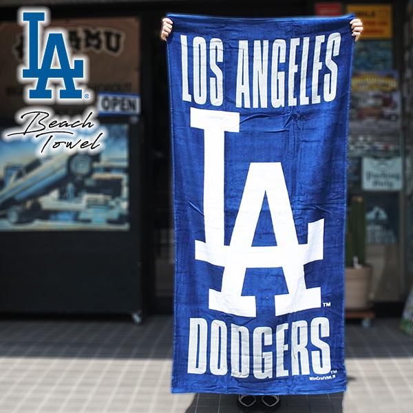 ドジャース ビーチタオル バスタオル ロゴ ロサンゼルス グッズ MLB