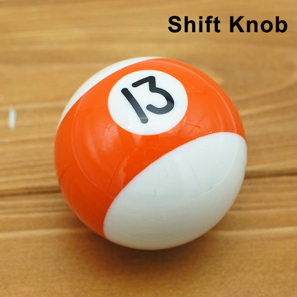 シフトノブ ビリヤード ボール No.13 オレンジ 専用アダプター付き