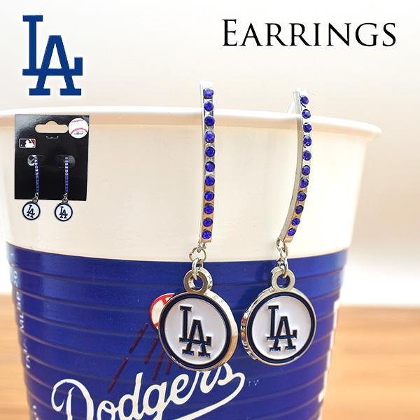 ドジャース ゆらゆら ピアス キラキラ アクセサリー ドジャース グッズ MLB dodgers LA 大谷翔平 おしゃれ ロゴ ブルー レディース プレゼント 小さめ かわいい