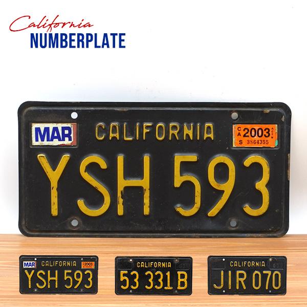 USED品 カリフォルニア ナンバープレート ブラック 全3種 60年代