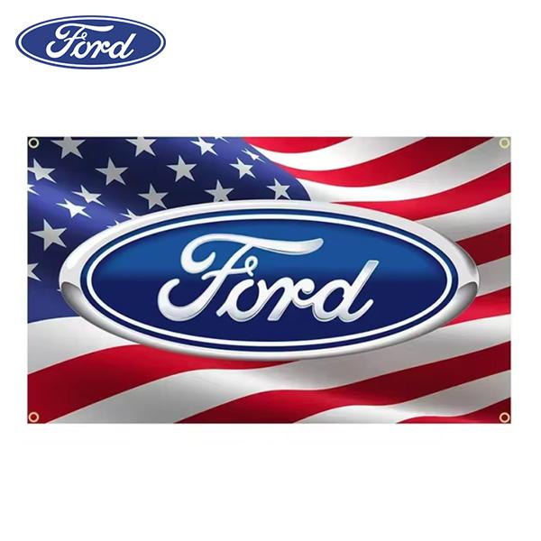 フォード バナー ロゴ FORD フラッグ ブルー アメリカ国旗 星条旗
