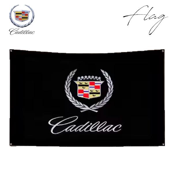キャデラック バナー ロゴ CADILLAC ブラック ホワイト 壁掛け