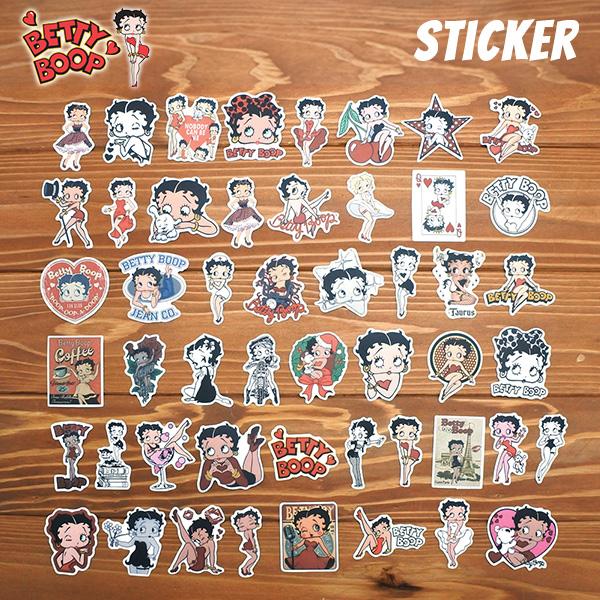ベティブープ ステッカー セット 50枚 シール ビニール BETTY BOOP